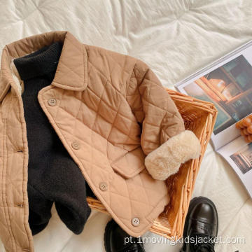 Short jaqueta feminina de algodão de pelúcia